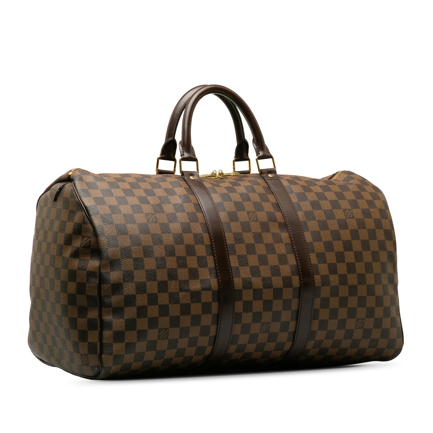 Brown Louis Vuitton Damier Ebene Keepall 50 Travel Bag
