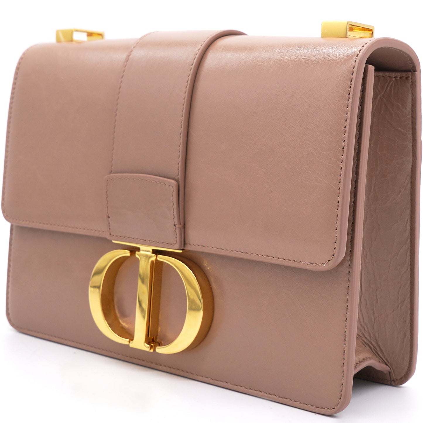 Dior Shiny Crinkled Lambskin 30 Montaigne Flap Bag Fard