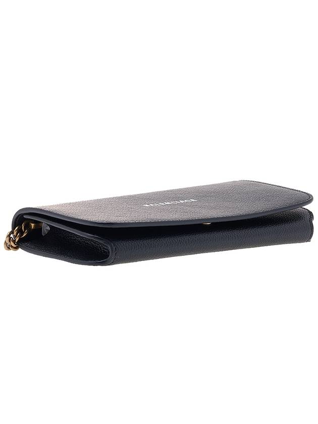 Luxury Balenciaga  Cash Chain Wallet Mini Calfskin Cross Bag Black