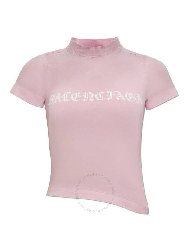 Luxury Balenciaga  logo print distressed t-shirt 788246TQVJ5