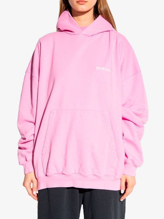 Luxury Balenciaga  Logo Print Hoodie Pink