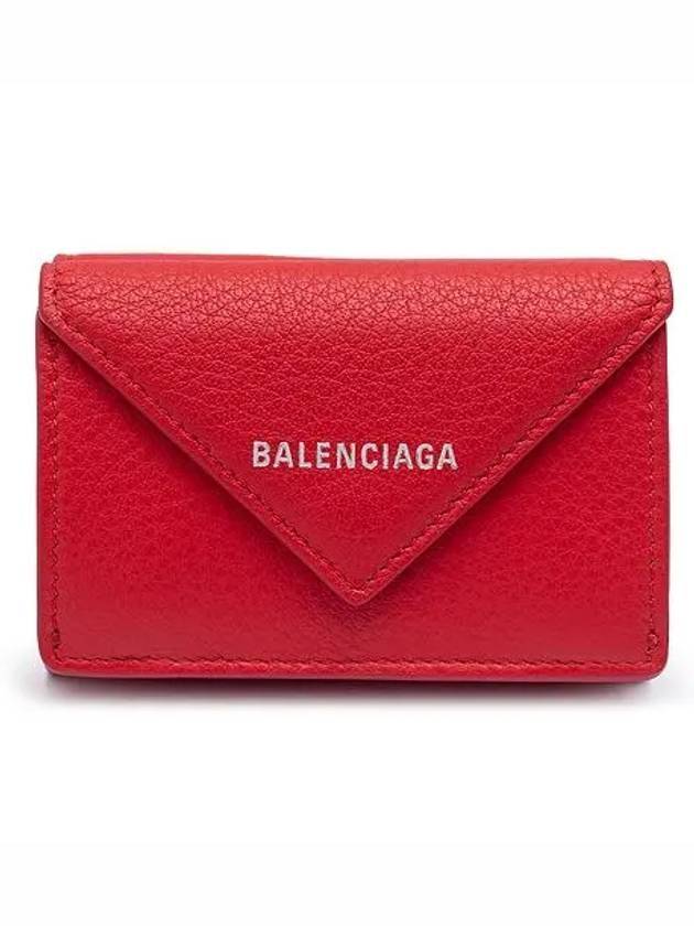 Luxury Balenciaga  Papier Mini Half Wallet Red