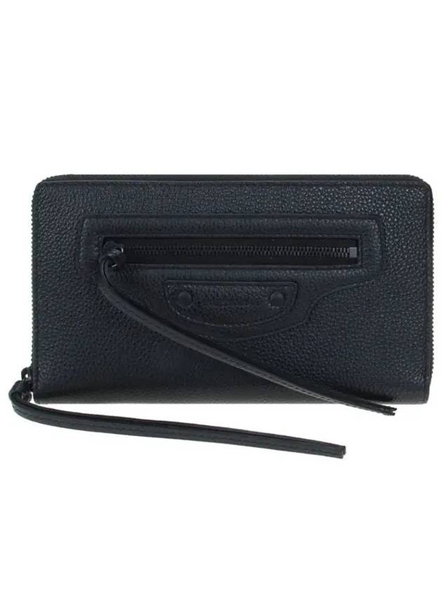 Luxury Balenciaga  Neo Classic Zipper Long Wallet Black