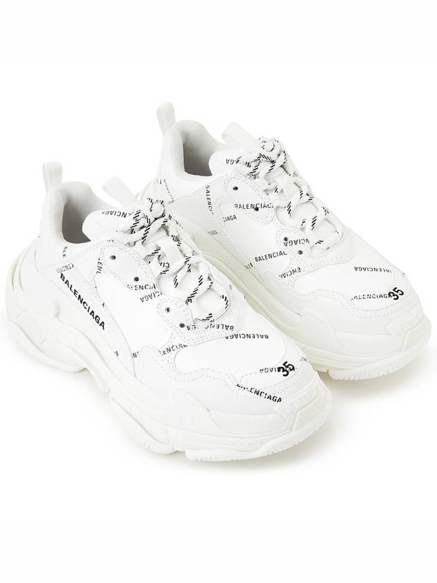 Luxury Balenciaga  Triple S All-Over Logo Low Top Sneakers White