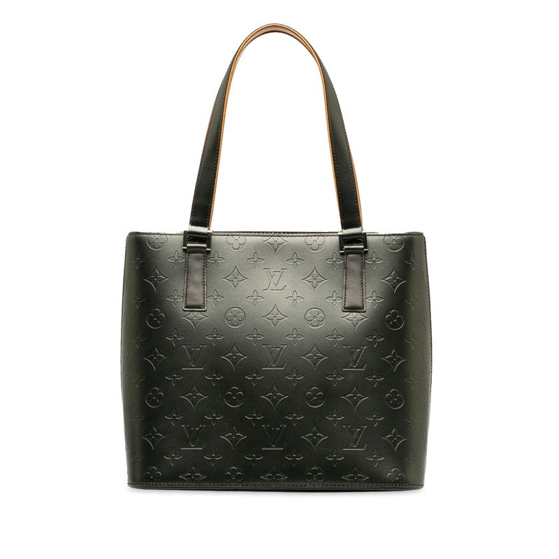 Louis Vuitton Monogram Matt Stockton Shoulder Bag M55112 Noir Black Leather Lady Louis Vuitton