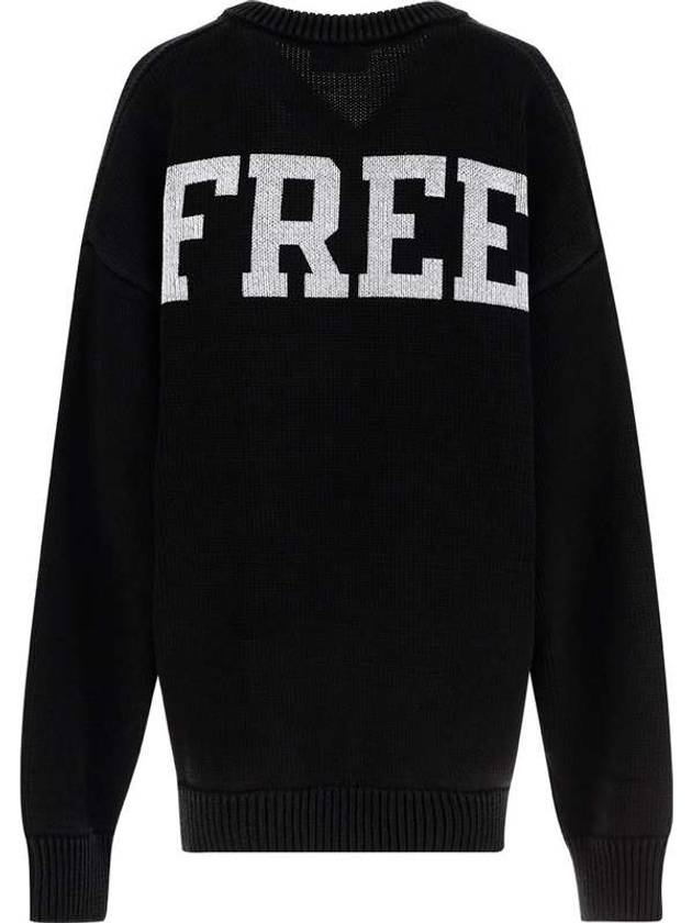 Luxury Balenciaga  Men's Back Logo V-Neck Knit Top Black
