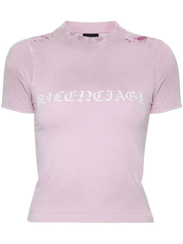 Luxury Balenciaga  logo print distressed t-shirt 788246TQVJ5