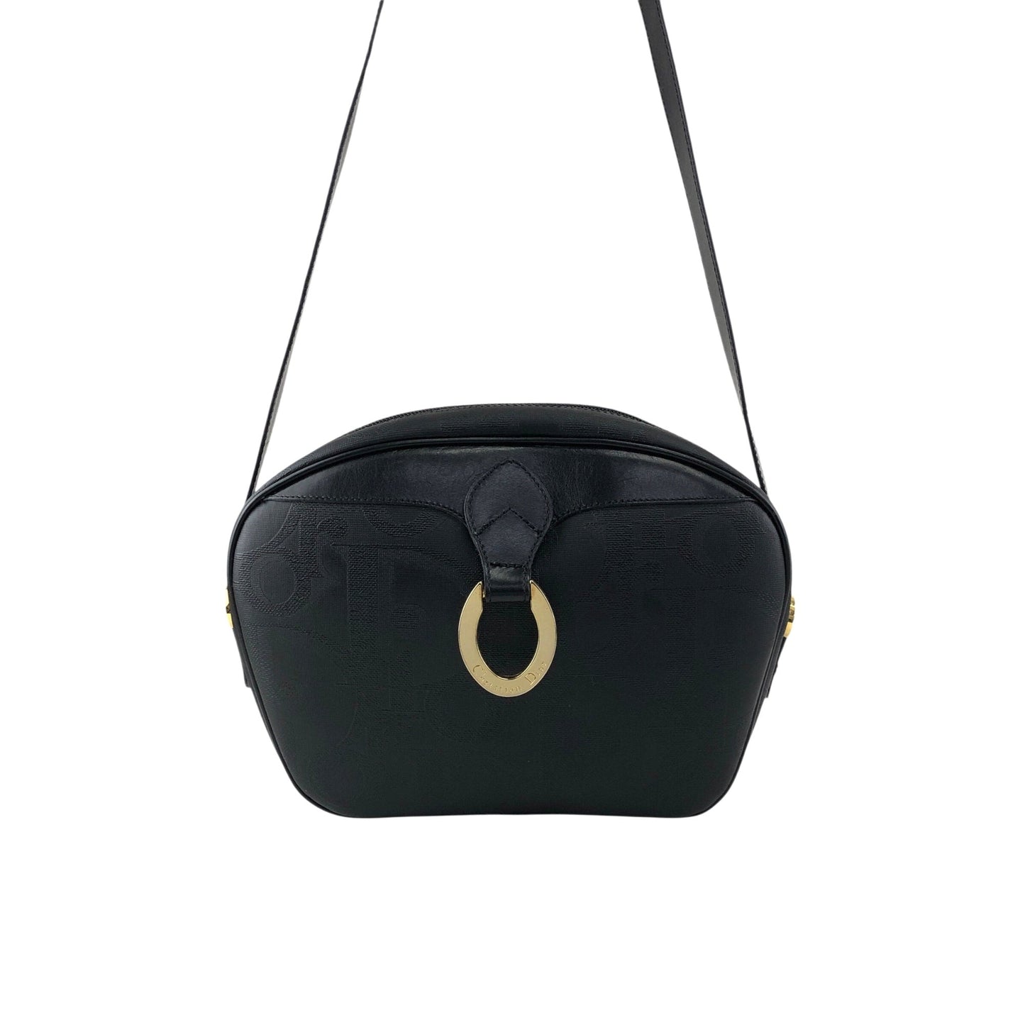 Christian Dior Trotter Round Shoulder bag Black Vintage texmwr