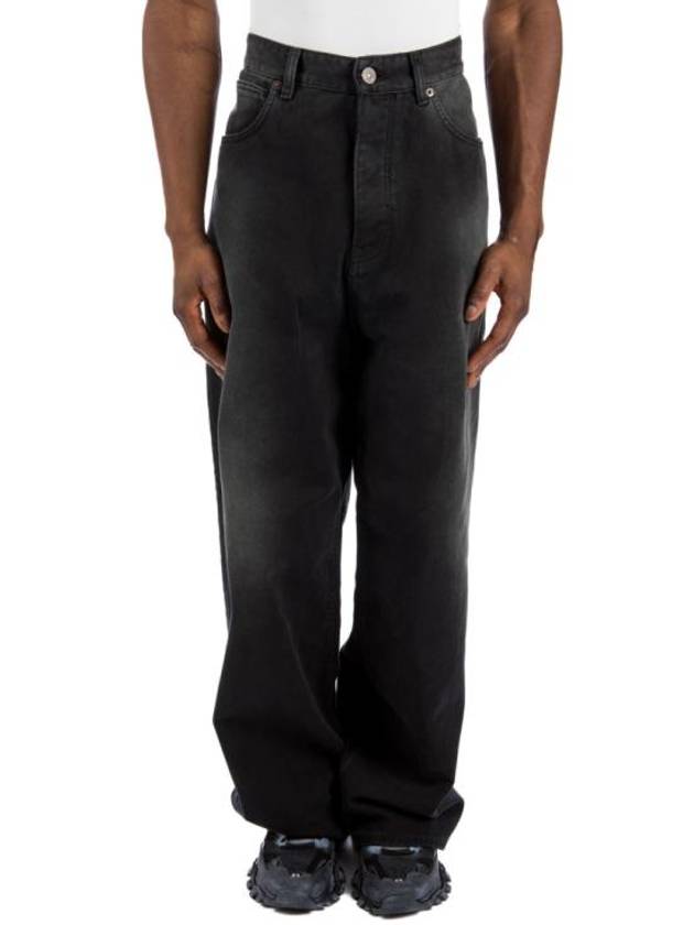 Luxury Balenciaga  Mid-Rise Wide Jeans Black