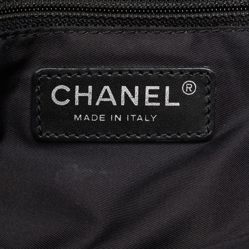Chanel New Loveel Lines PM Tote Bag Handbag Brown Black Nylon Leather  CHANEL