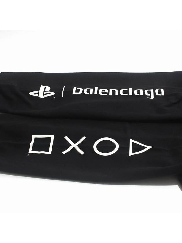 Luxury Balenciaga  PS5 Boxy Logo Print Overfit Hoodie Black