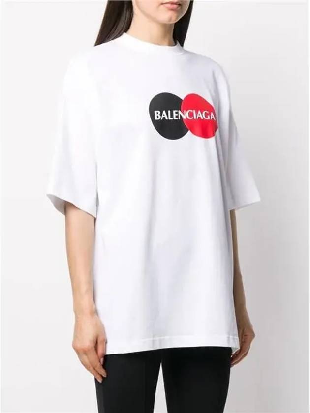 Luxury Balenciaga  Logo Print Oversized Short Sleeve T-Shirt White