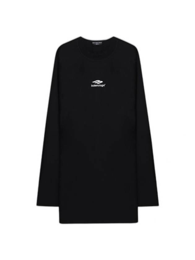 Luxury Balenciaga  Icon Flat Long Sleeve T-Shirt Black