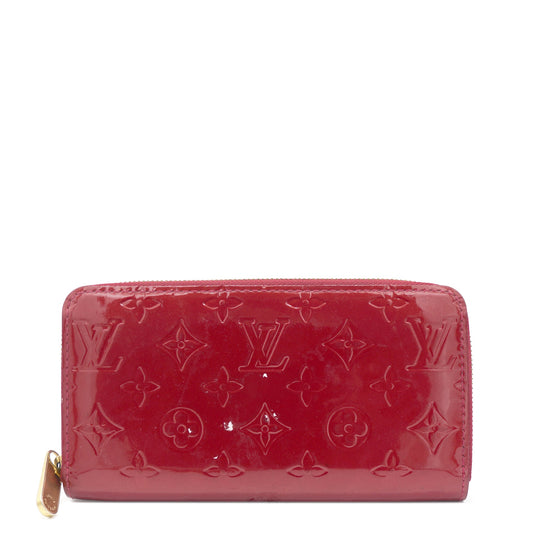 Red Monogram Vernis Leather Zippy Wallet
