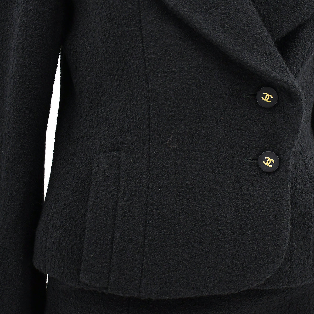 Chanel Fall 1994 off-center jacket skirt suit #38