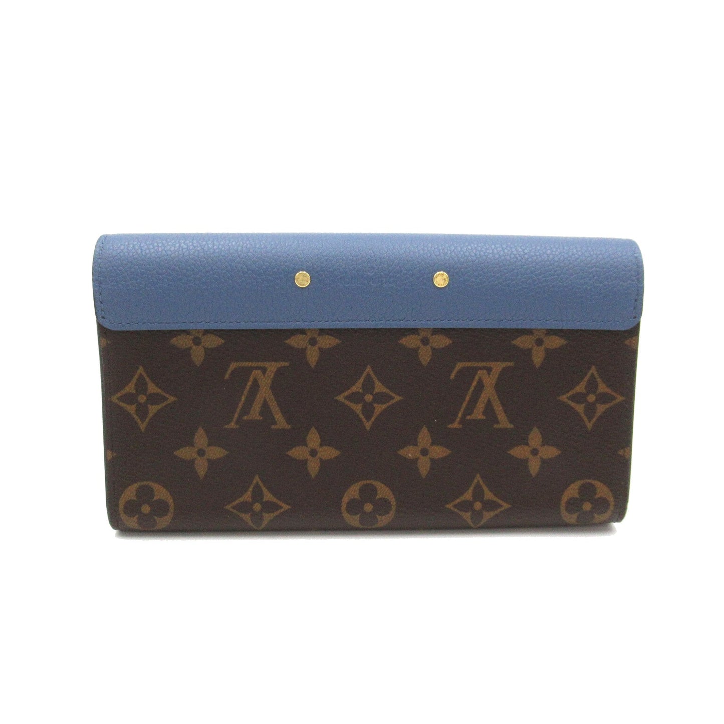 Louis Vuitton Portefolio Pallas Double Fold Wallet Wallet PVC Coated Canvas Monogram   Brown / Blue M63940