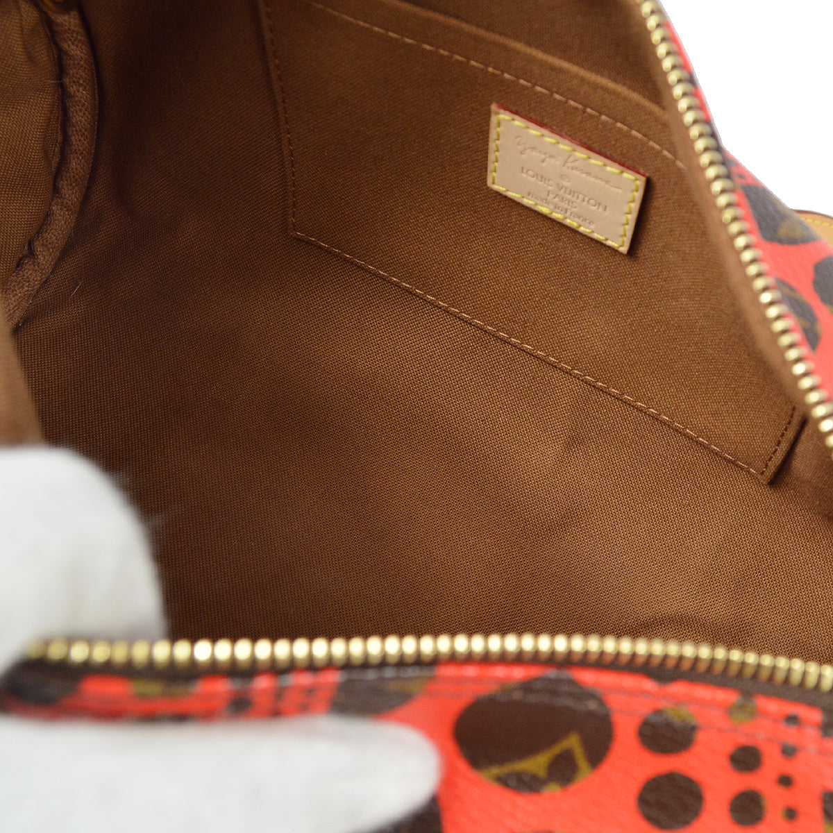 Louis Vuitton Red Pumpkin dot Papillon Handbag M40689