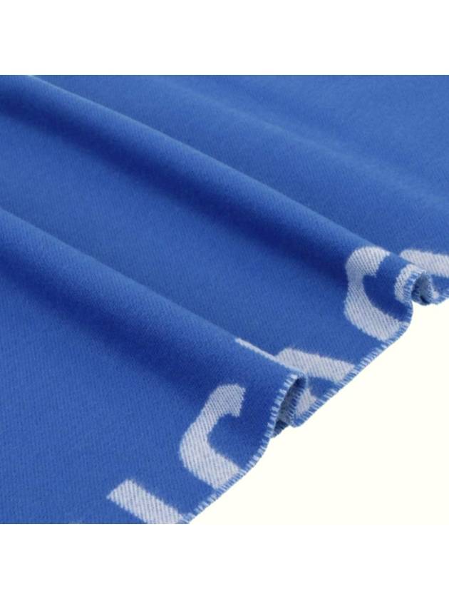 Luxury Balenciaga  Logo Wool Muffler Blue