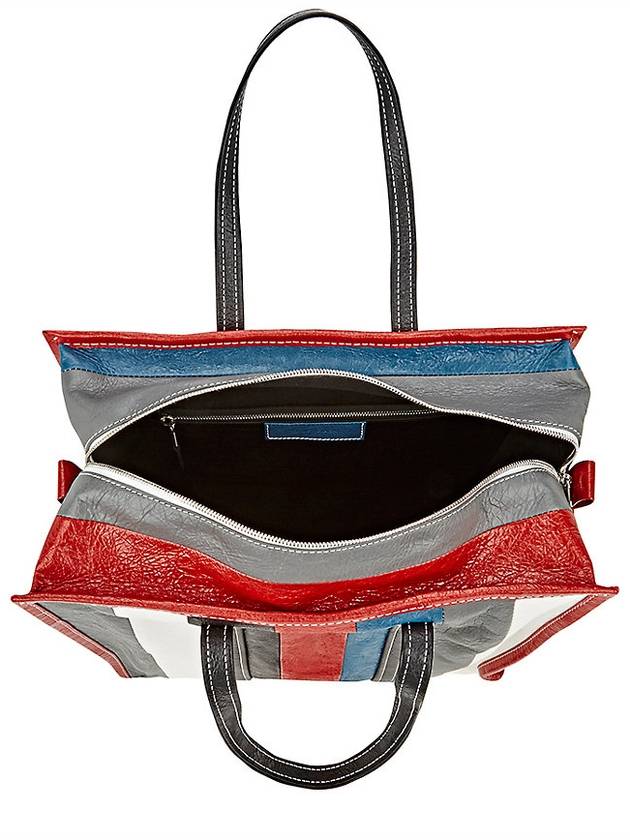Luxury Balenciaga  Bazar Striped Shopper Medium Tote Bag