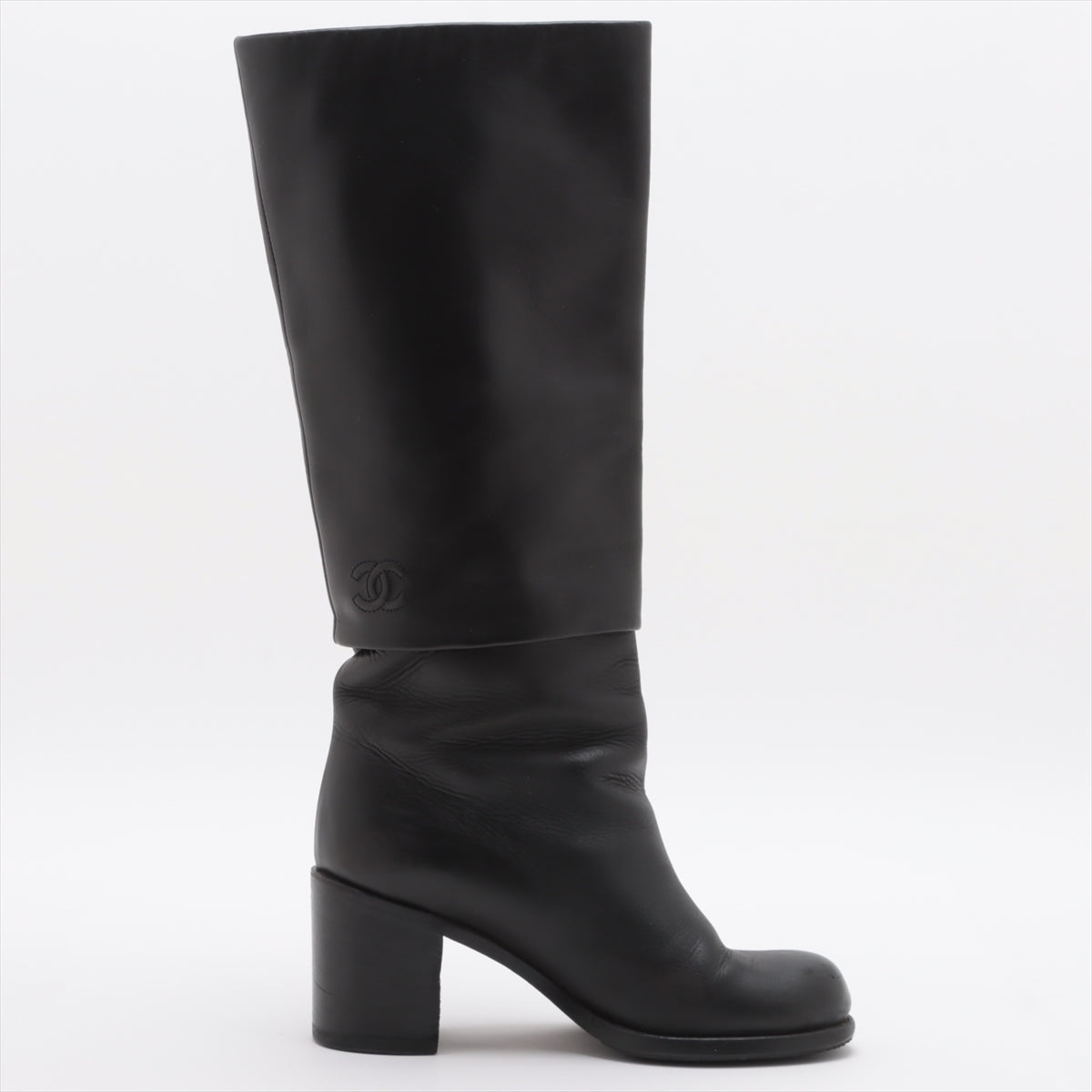 Chanel Coco Leather Long Boots 36  Black G27808 Lift
