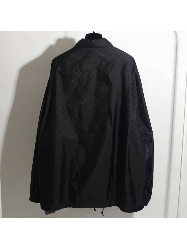 Luxury Balenciaga  Men's All-Over Logo Rain Jacket Black