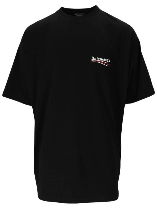 Luxury Balenciaga  Political Campaign Large Fit Short Sleeve T-Shirt Black