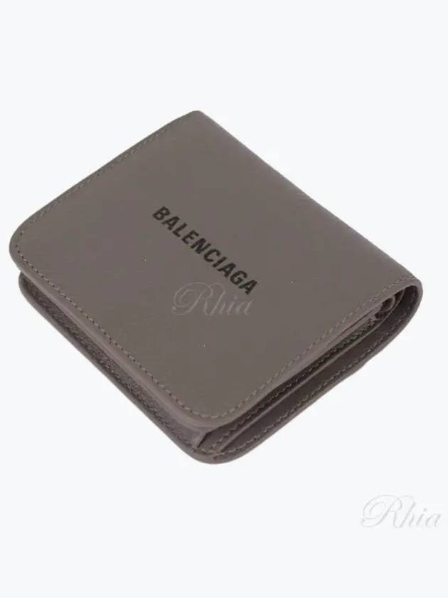 Luxury Balenciaga  Logo Coin Pocket Flap Half Wallet Medium Grey