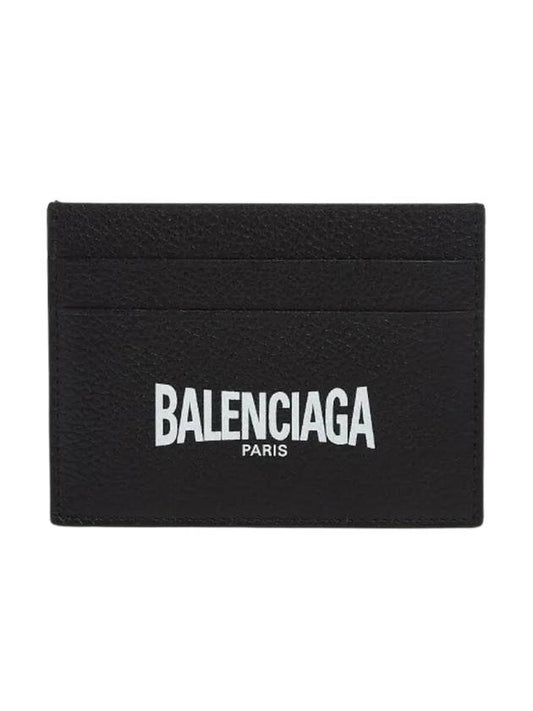 Luxury Balenciaga  Logo Print Card Wallet Black