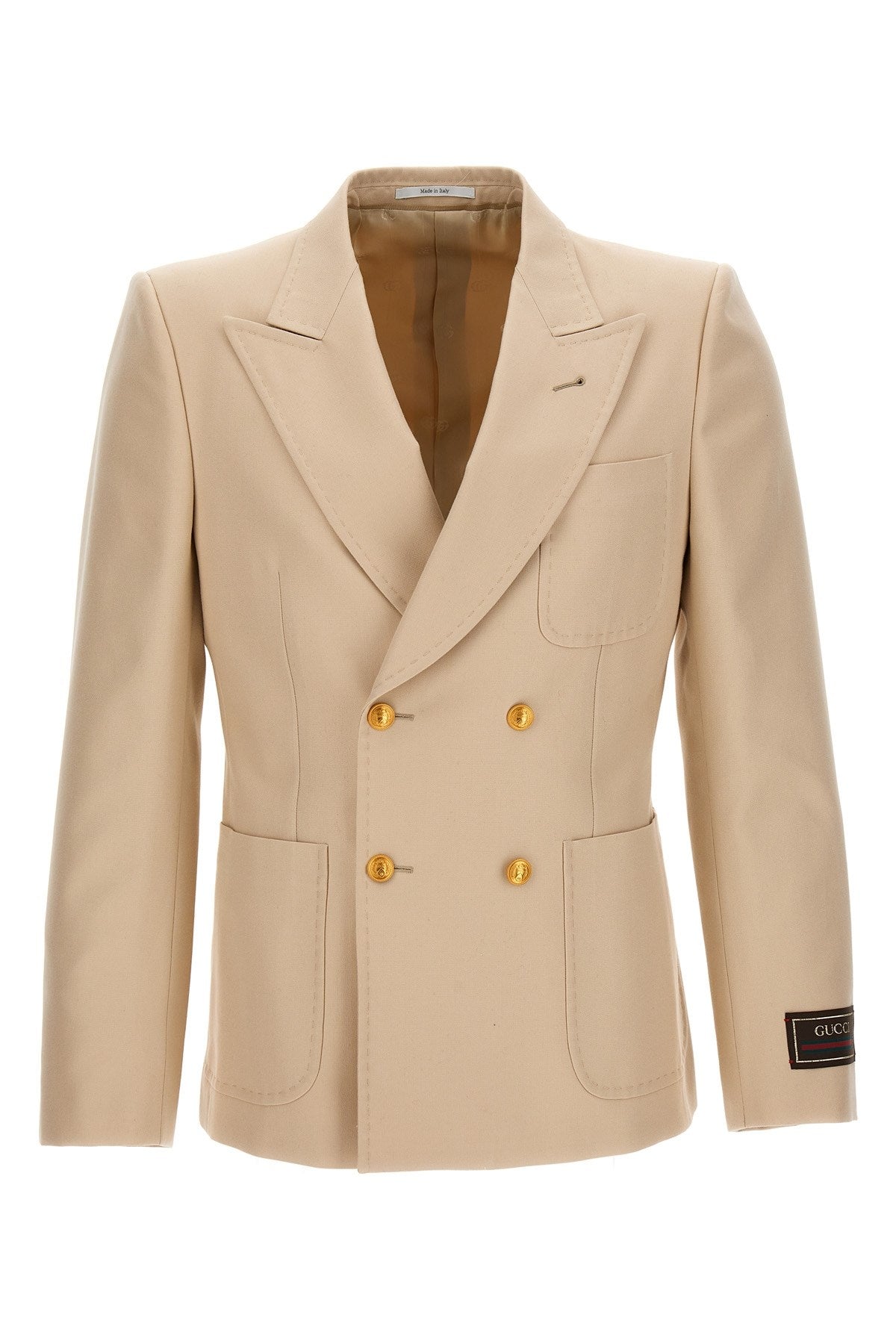 Gucci Men Cotton Double Breast Blazer Jacket