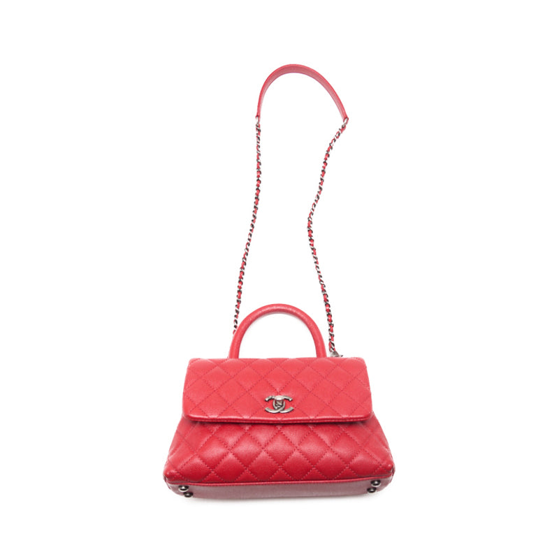 CHANEL Matrasse Coco Handle 2WAY Handbag Caviar S Red (Silver G ) Handbag  Shoulder Bag Ladies Handbag Hybrid 【 Delivery】 Netherlands Online