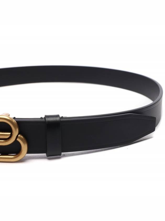 Luxury Balenciaga  BB Buckle Belt Black Gold