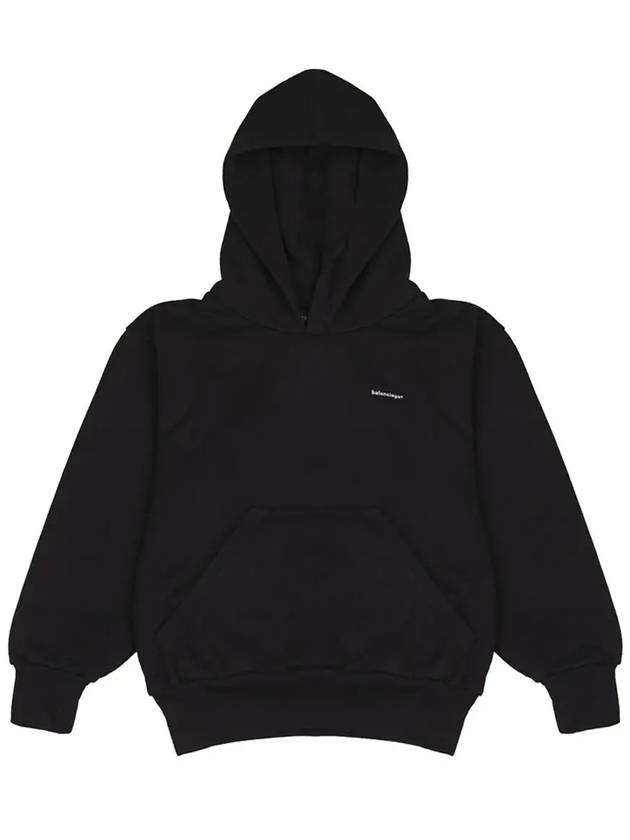 Luxury Balenciaga  Kids Logo Hoodie Black