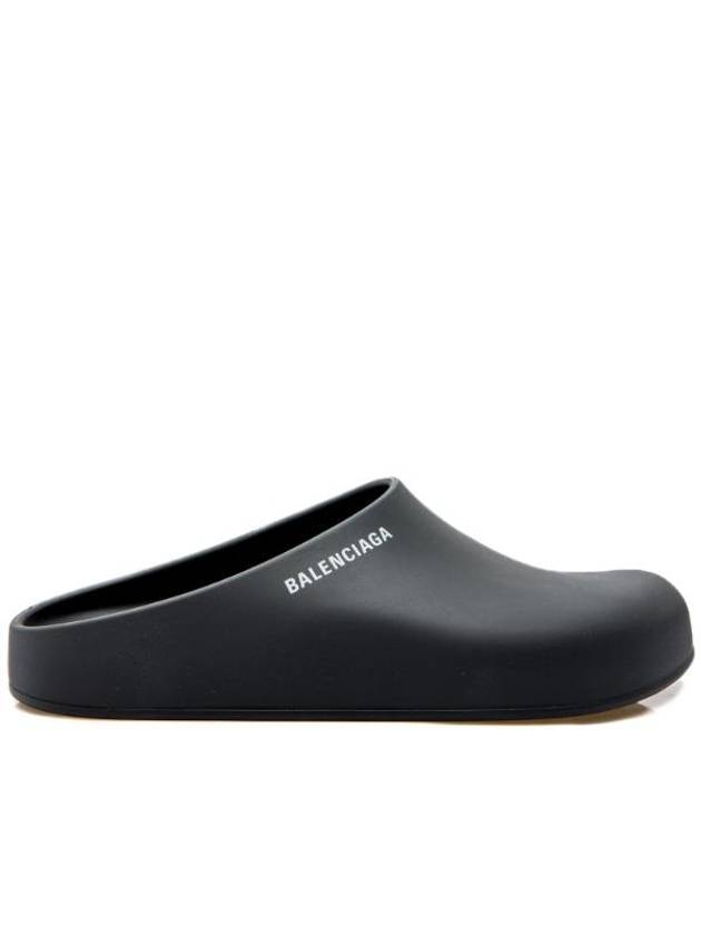 Luxury Balenciaga  Logo Pool Closed Mule Black