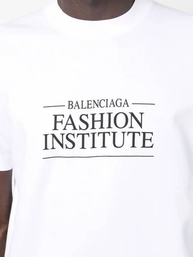 Luxury Balenciaga  Fashion Institute Medium Fit Short Sleeve T-Shirt White