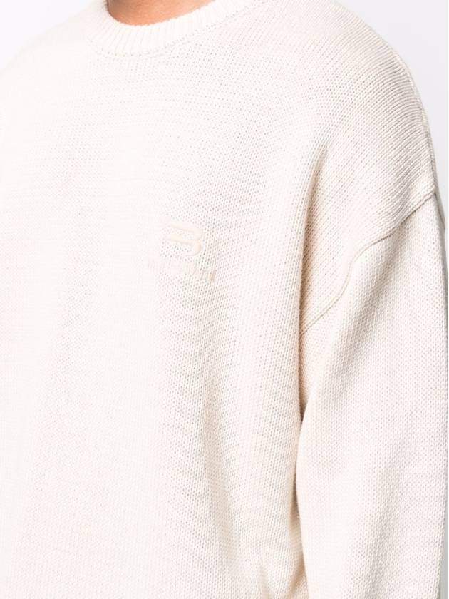 Luxury Balenciaga  Cotton Polyester Knit Top Ivory