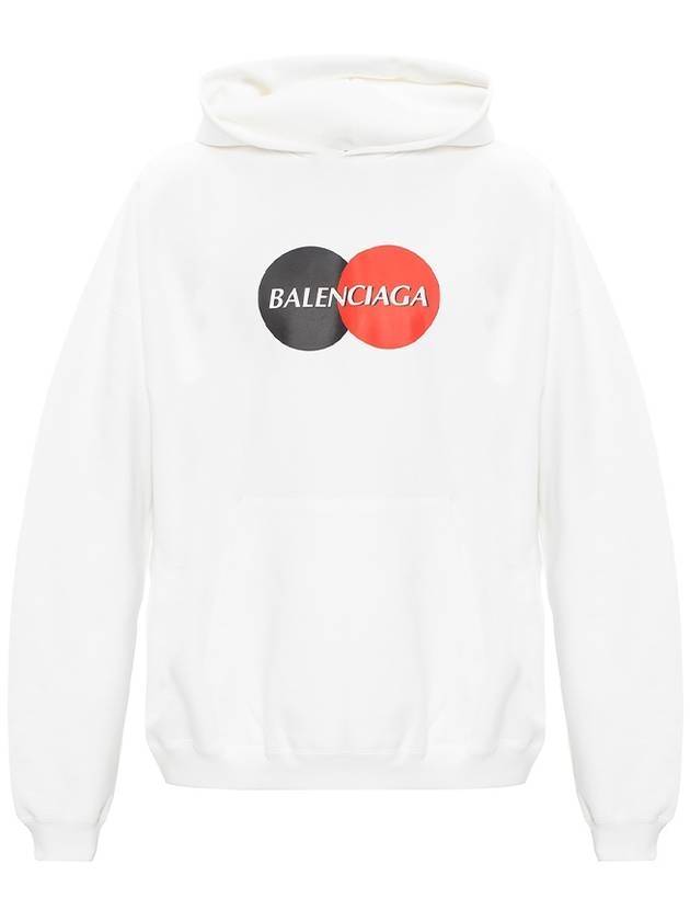 Luxury Balenciaga  Logo Print Over Fit Hoodie White