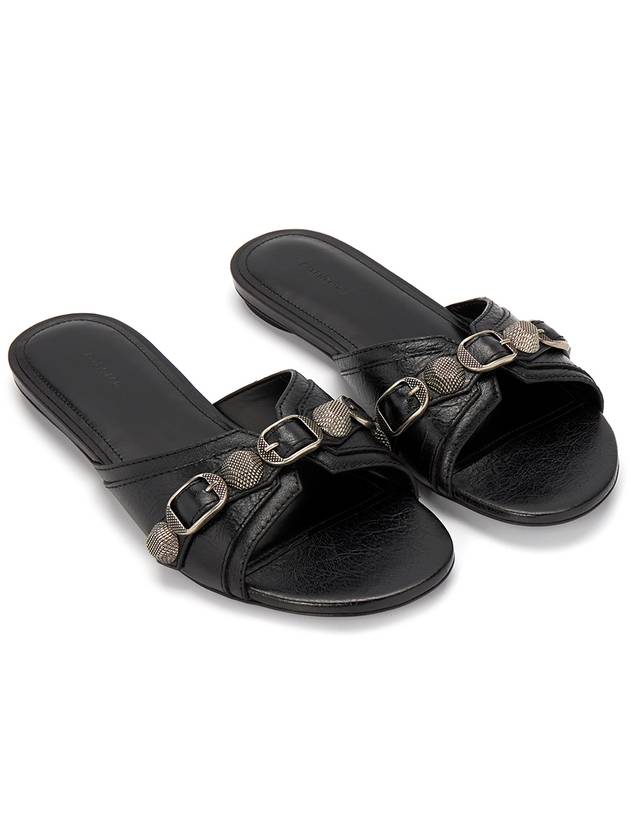 Luxury Balenciaga  Cagole Flat Slipper Black