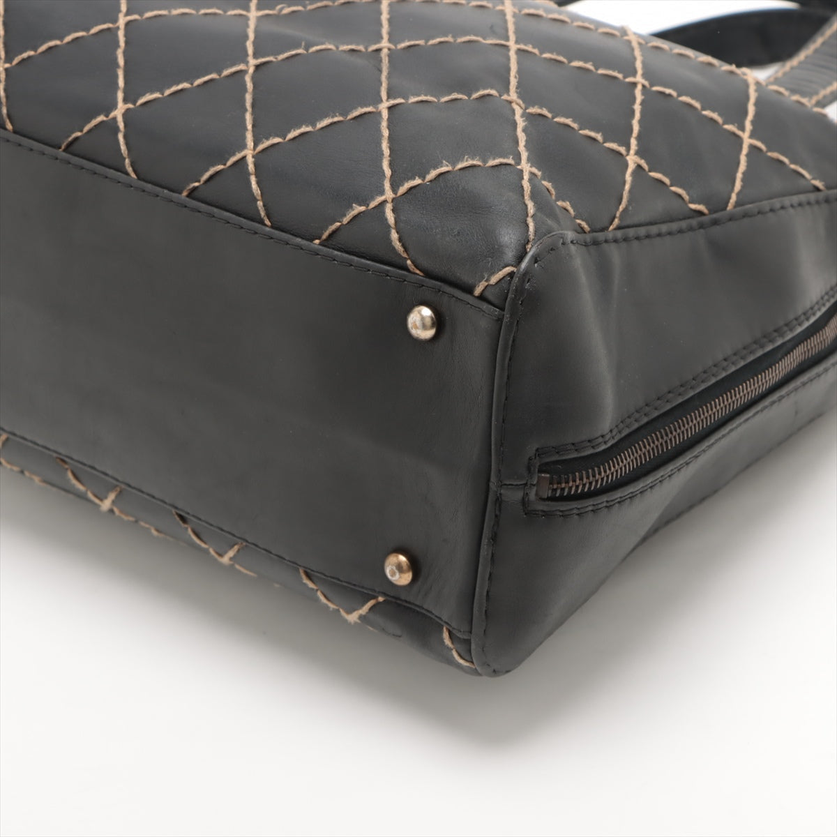 CHANEL WILDSTECH Lambskinkin Tote BAG BLACK GAMMETALIC GOLD WOakSHIP 6TH EARTH  LOVE MARKET SHOP