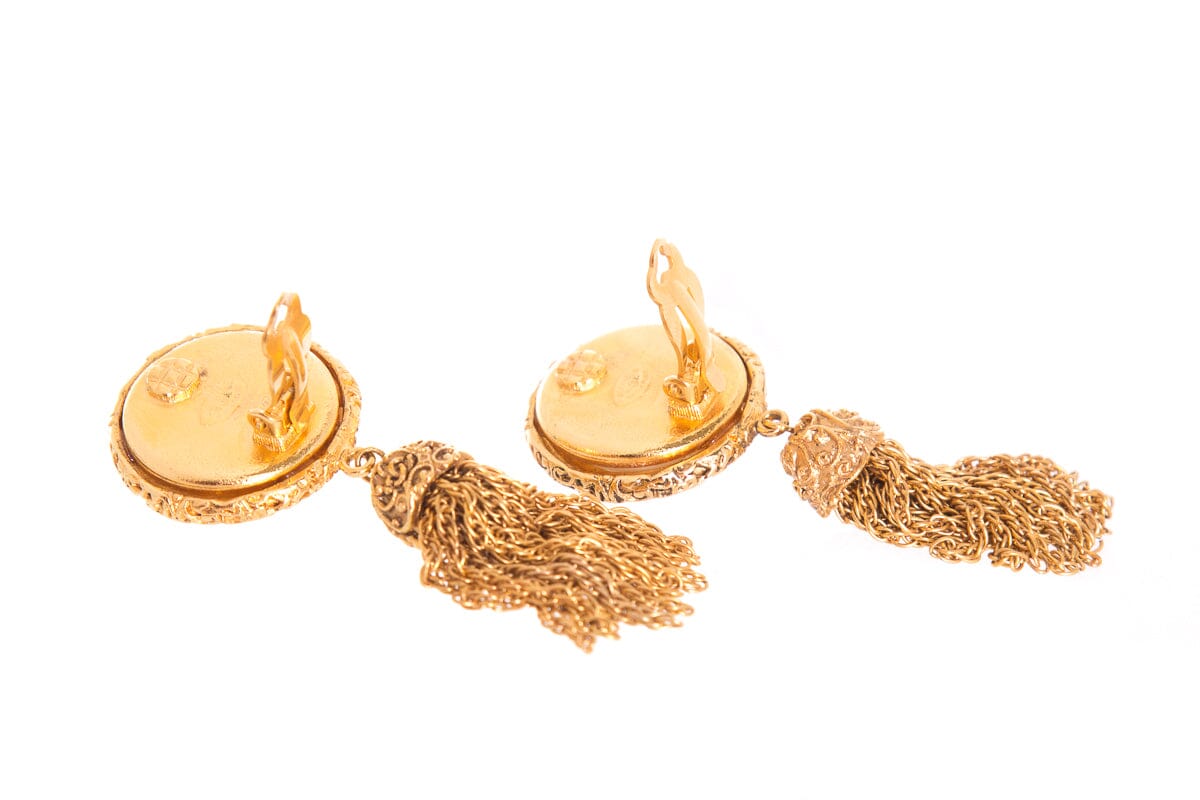 Chanel Gold & Pearl Tassel 93 Earrings