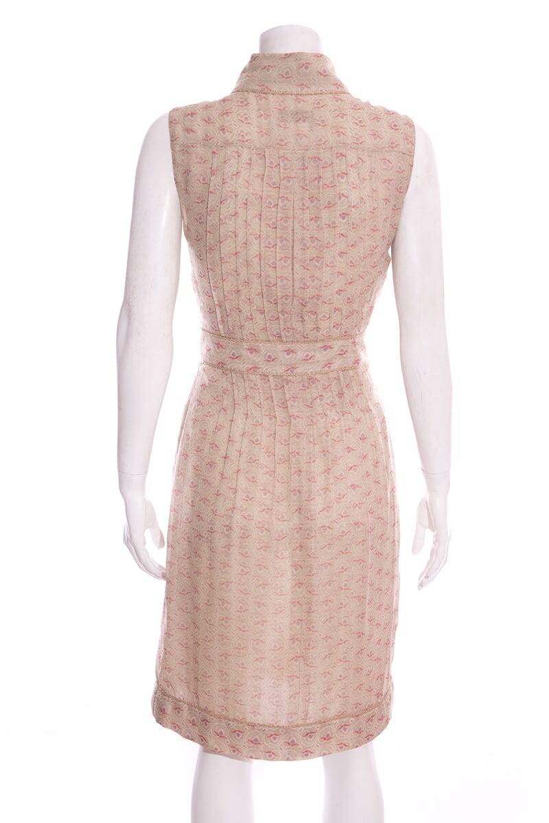 Chanel Spring 2004 Beige Sleeveless Dress SZ 38