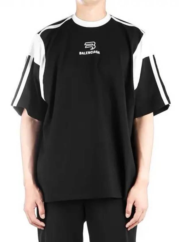 Luxury Balenciaga  Sporty B Boxy Fit Short Sleeve T-shirt Black