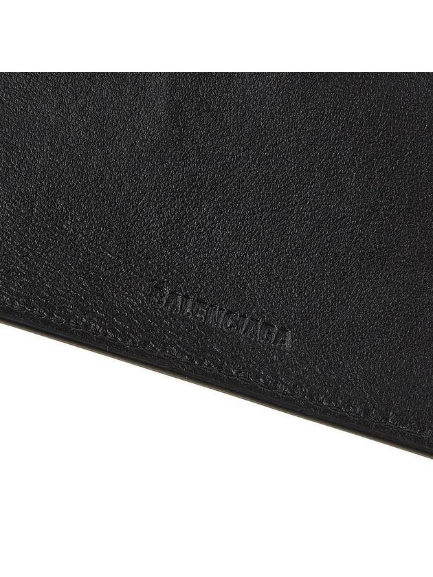 Luxury Balenciaga  All-Over Logo Tri-Fold Half Wallet Black