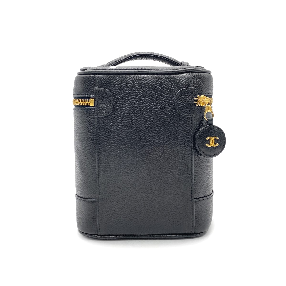 CHANEL VINTAGE VANITY HAND BAG BLACK CAVIAR SKIN 90266435