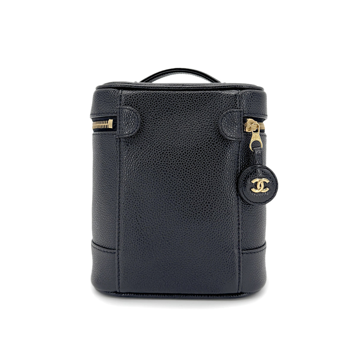 CHANEL VINTAGE VANITY HAND BAG BLACK CAVIAR SKIN 90267393