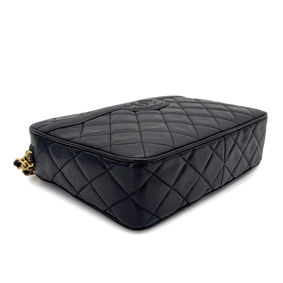 CHANEL VINTAGE MATELASSE FRINGE SHOULDER BAG BLACK LAMB SKIN 90268310