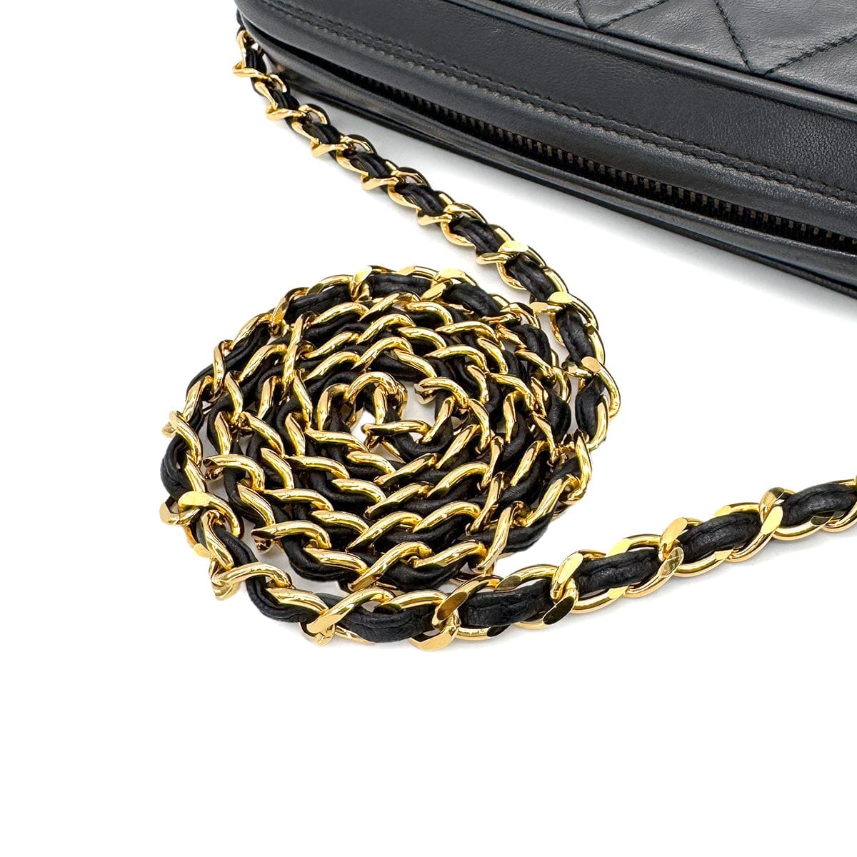 CHANEL VINTAGE MATELASSE FRINGE SHOULDER BAG BLACK LAMB SKIN 90268310
