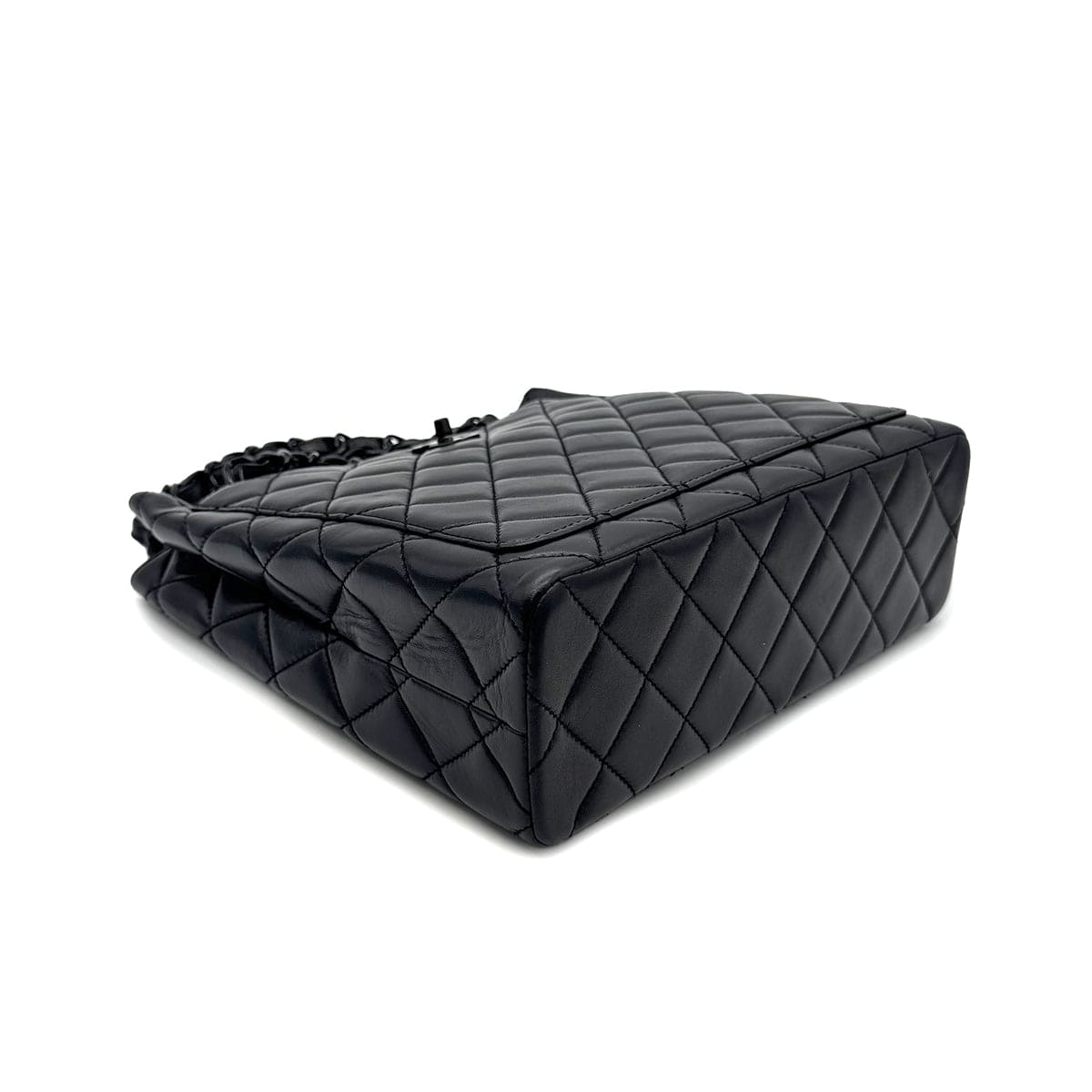 CHANEL VINTAGE PLASTIC CHAIN SHOULDER BAG BLACK 90268909