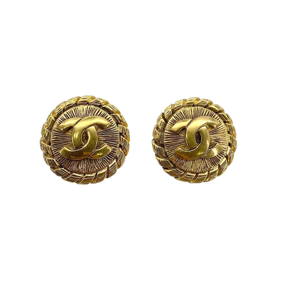 CHANEL VINTAGE EARRINGS ROUND COCOMARK ACCESSORY 90269665
