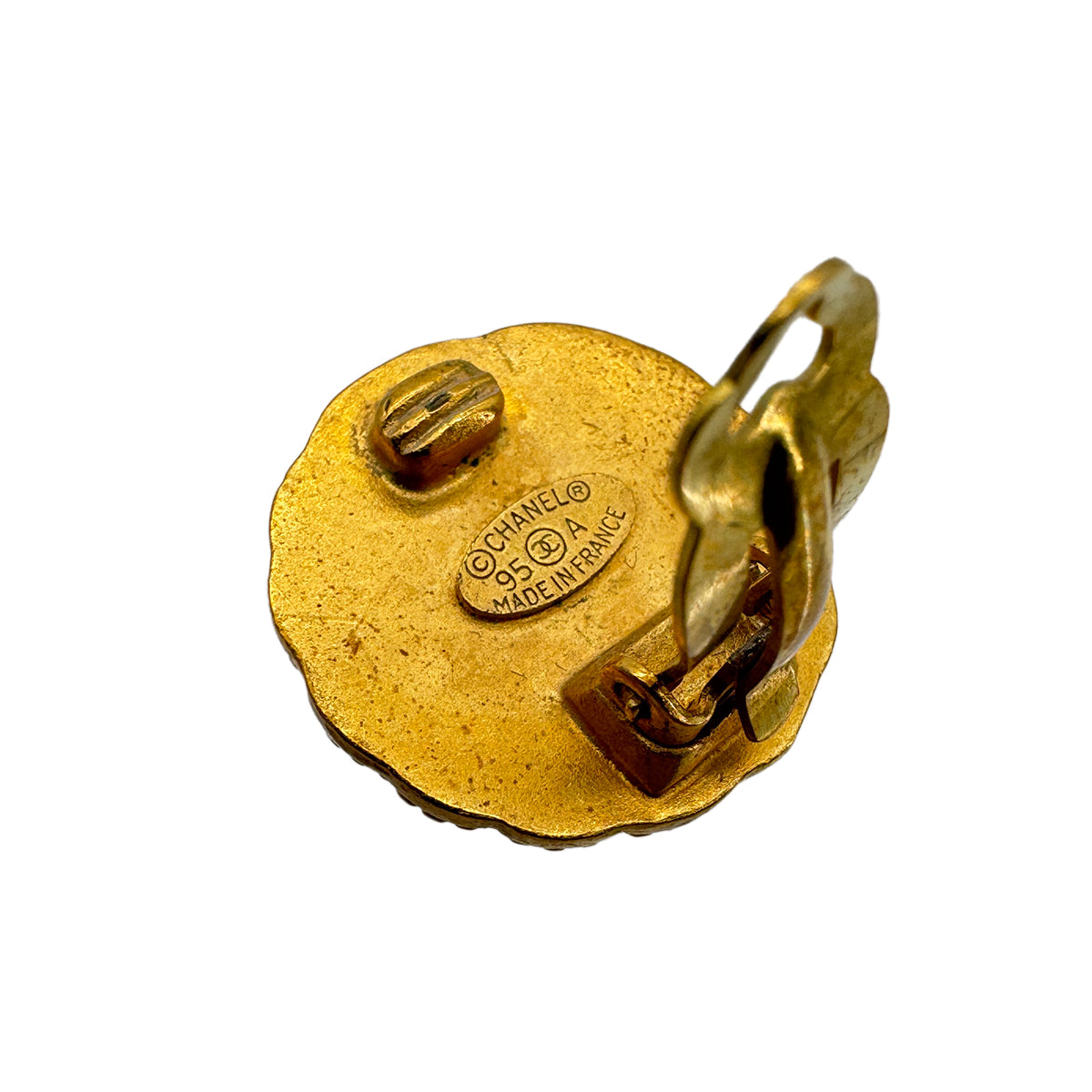 CHANEL VINTAGE EARRINGS ROUND COCOMARK ACCESSORY 95A 90270326