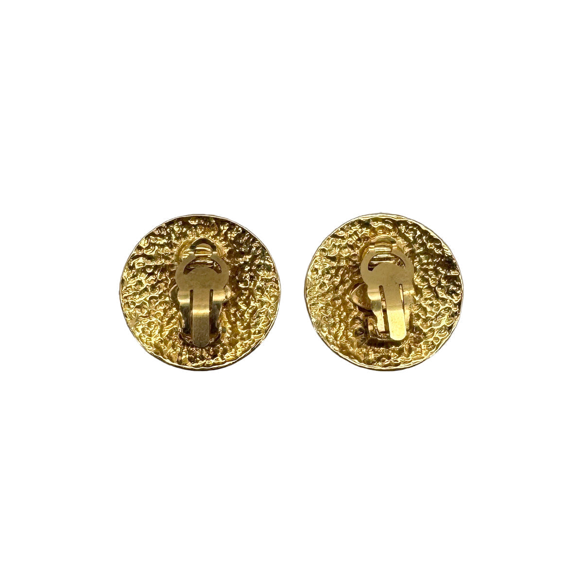 CHANEL VINTAGE EARRINGS ROUND COCOMARK GOLD ACCESSORY 94P 90270334